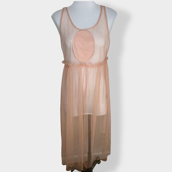 Encore Girl Sheer Nude Tulle Dress - Picture 1 of 4